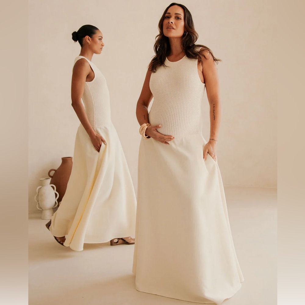 Elegant Cream Maxi Dress